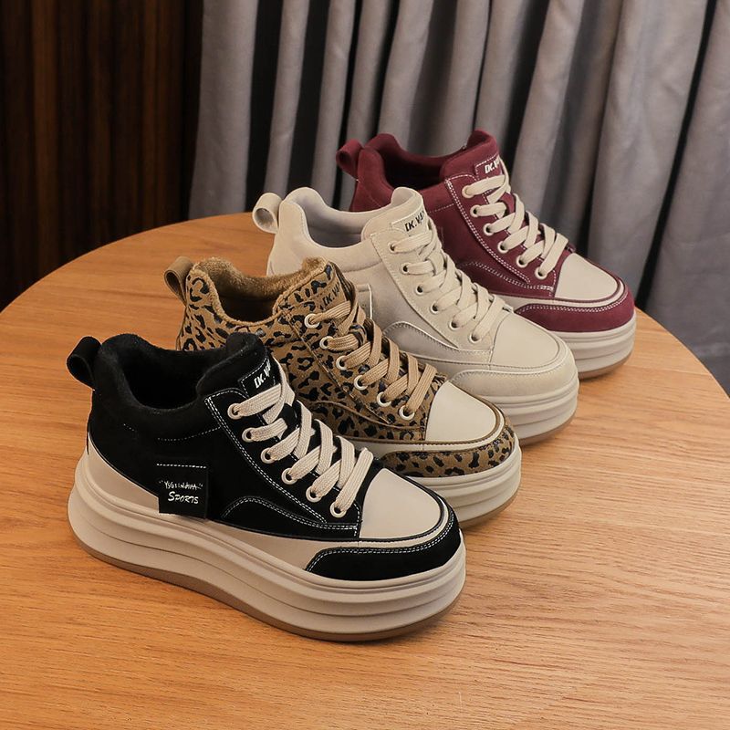 Inner Heightening Snow Boots for Women in Autumn and Winter 2025 New Velvet Warm Short Boots Thick-Soled Casual High Sneakers 9913-1