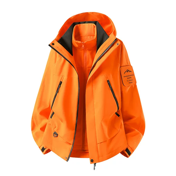 Autumn and winter softshell vest two-piece set, windbreaker for couples, outdoor sports, warm and windproof, outdoor cold-weather protection