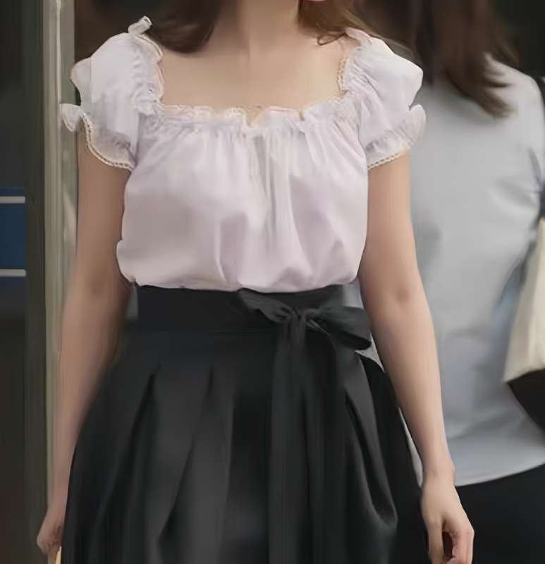 Rose Story Liu Yifei Huang Yimei Same Style White Lace Shirt Top Women's Summer Shirt