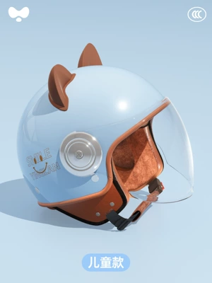 Yinglan Kidsren's Helmet Official Flagship | Motosiklet kaskı (dəbilqə) - category-a-new-3c-childrens-haohai-blue-hd-long-mirror-one-size-fits-all
