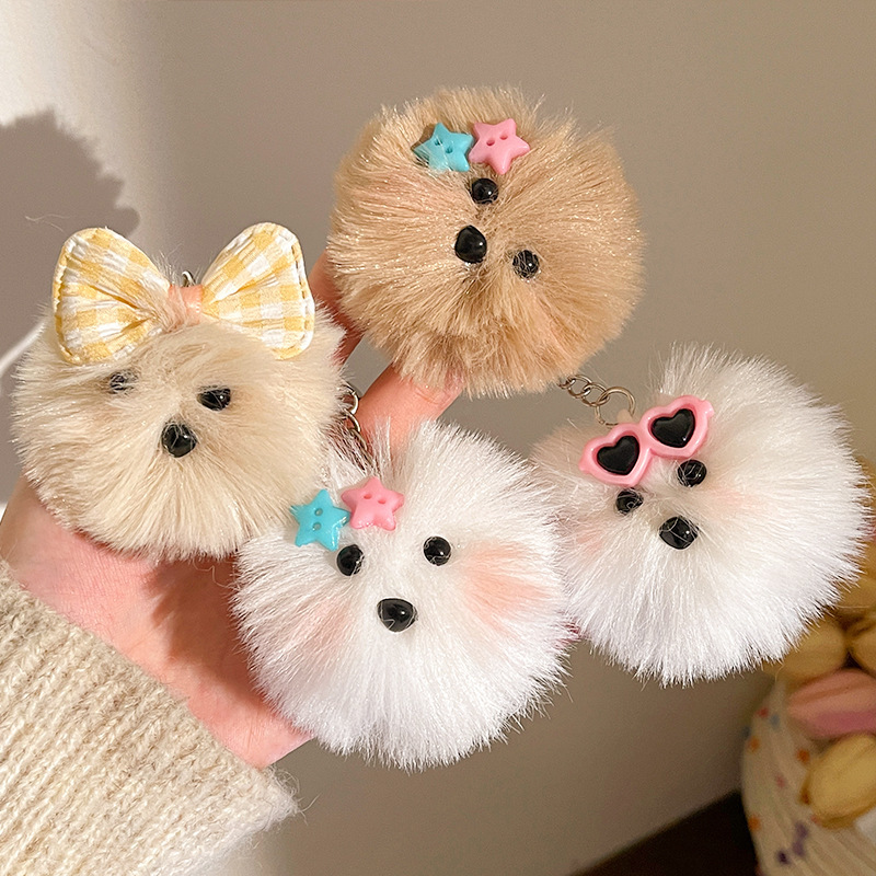 Cartoon Plush Fur Ball Bag Pendant Keychain Jewelry Accessories Doll Plush Pendant Boutique Wholesale