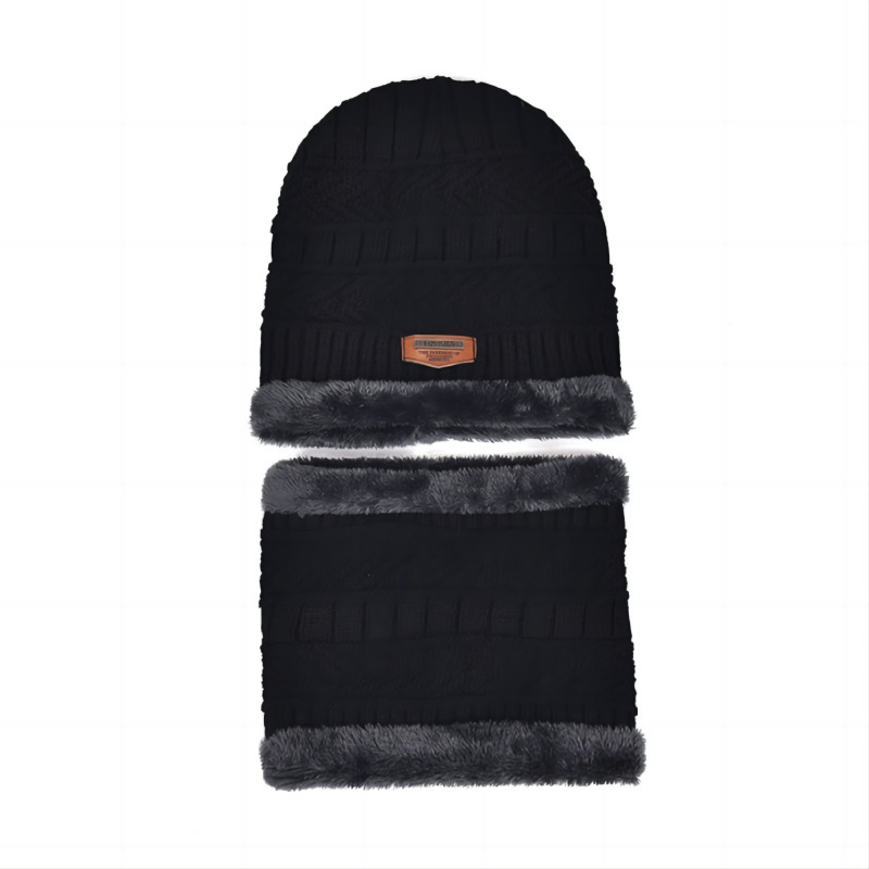 Conjunto de gorro y bufanda para hombre y mujer, gorro de lana tejido cálido para invierno, gorro de algodón estilo coreano con protección para las orejas, gorro de lana gruesa.