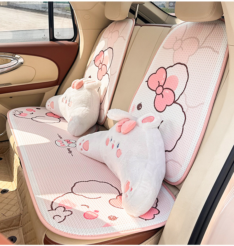 Blue Rain Four Seasons Universal Car Headrest and Lumbar Support Creative Car Neck Pillow Cartoon Car Lumbar Support Cushion