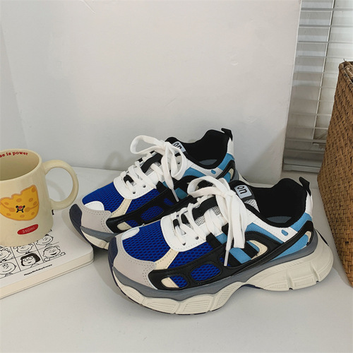  Autumn breathable Korean style versatile dad shoes for women Korean style casual thick-soled sneakers student Hong Kong style women's shoes