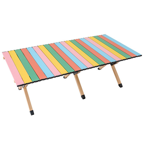 Outdoor Camping Folding Table Colorful Portable Aluminum Hiking Table Leisure Garden Outdoor Table and Chair Set