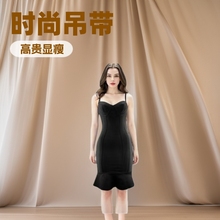 跨境时尚新款潮牌奢华高贵名媛吊带V领显瘦礼服 夜店女绷带连衣裙