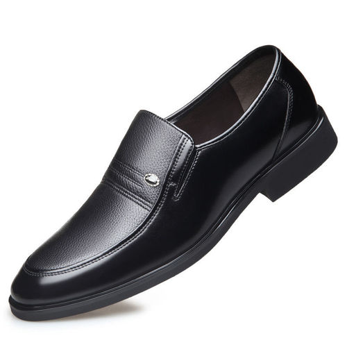 Top-Grade Calfskin Men's Casual Leather Business Formal Loafers Men's White Wedding Shoes with Heel Lift Breathable Men's Shoes