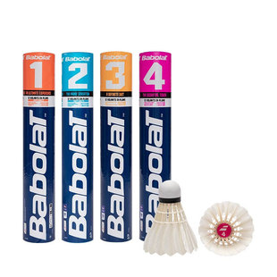 Babolat Genuine Ball Resistant Composite Cork Goose Feather 12-Pack Professional Training Ball Badminton
