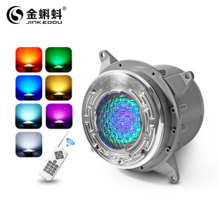 Dark Colorful Embedded LED Swimming Pool Light Remote Control Color Changing Landscape Fish Pool Lighting Underwater Spa Light