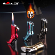 YM101新奇特搞怪高跟鞋女靴打火机个性金属充气火机厂家直销批发