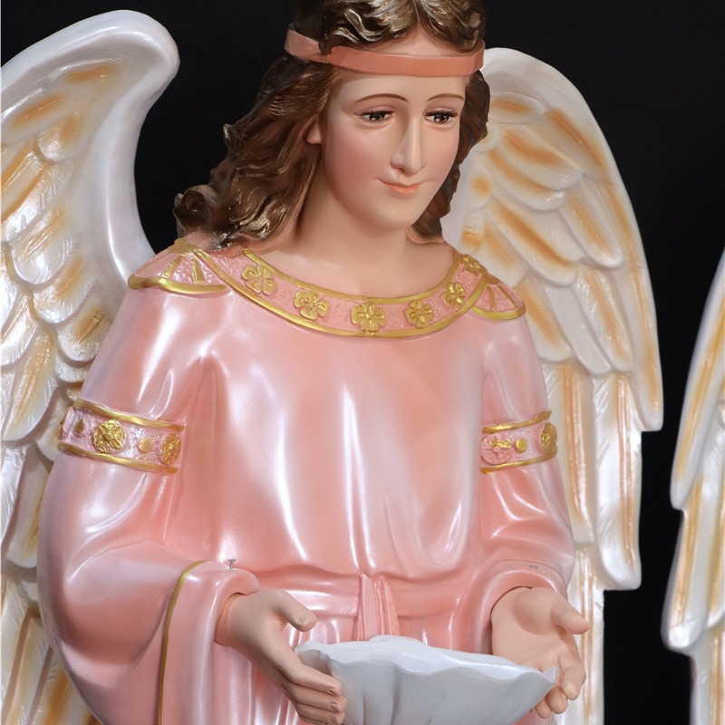 160cm Ángel Piscina Ornamento Mirando Estatuas de vidrio FRP Decoración de la Iglesia
