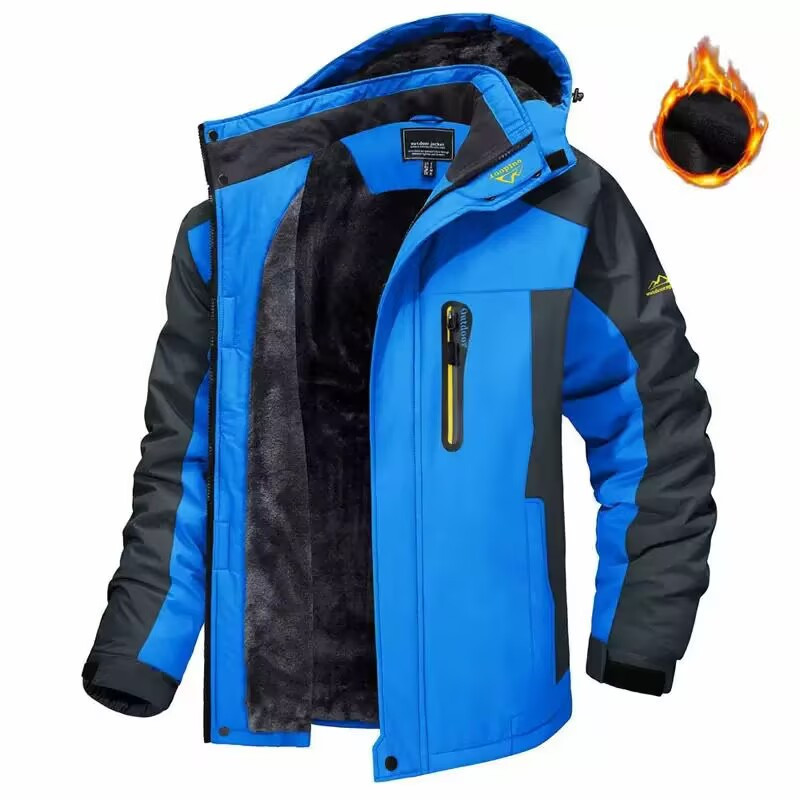 Couple's outdoor assault clothing men's plus velvet padded warm outdoor hooded coat cotton-padded clothing factory direct sales