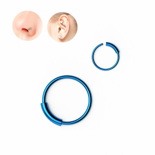 AliExpress Amazon new stainless steel circle nose ring ear bone piercing jewelry European and American perforated casing small ear ring