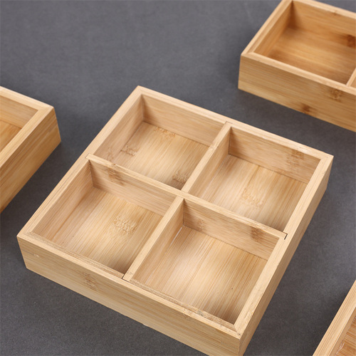 Jiugongge snack plate hot pot vegetable platter divided bamboo box Japanese cuisine bamboo dried fruit box snack box tray