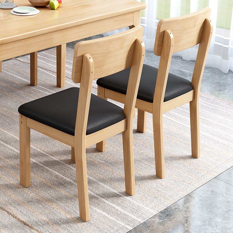 Sillas de madera maciza, sillas de comedor, sillas para el hogar al por mayor, sillas con respaldo, taburetes, escritorios, mesas y sillas de comedor, sencillas, totalmente de madera maciza