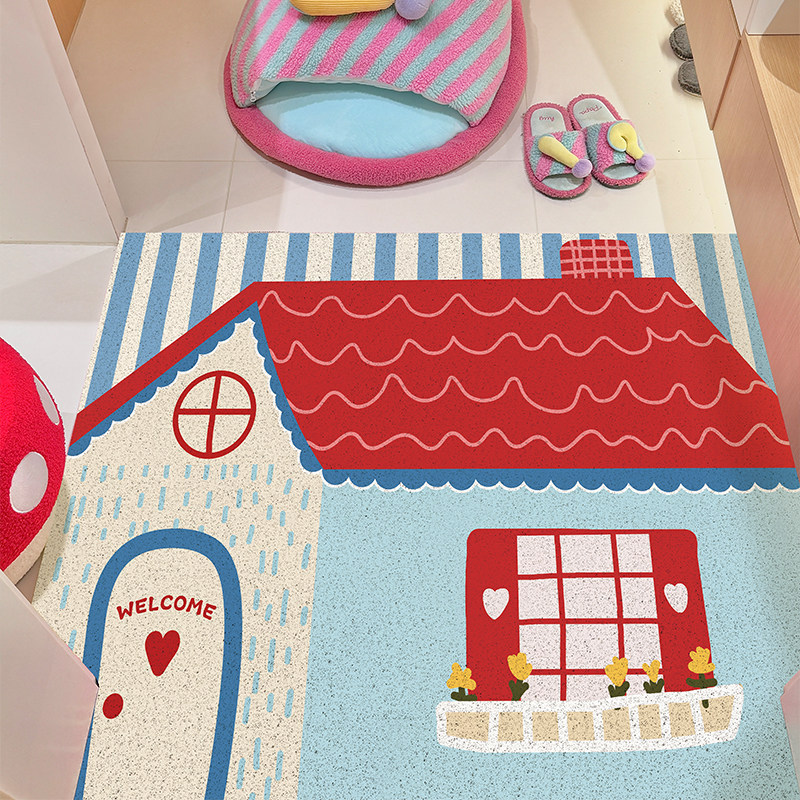 Cream-style entrance door mat for outdoor use, dirt-scraping foot mat, same style as on Xiaohongshu, cuttable silk loop mat Cream-style entrance door mat for outdoor use, dirt-scraping foot mat, same style as on Xiaohongshu, cuttable silk loop mat