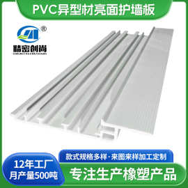 PVC塑料异型材亮面护墙板 工程建筑型材硬质塑料 挤出塑料轨道条