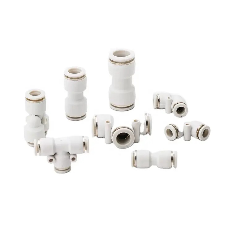 PU PE PV PG PC White Black Plastic Air Hose Pipe Connector