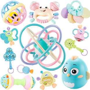 Manhattan Hand Grasping Ball Baby Toy Educational Early Education Grasping Training Baby 0-6 Months 3 Toddler Rattle Can Bite