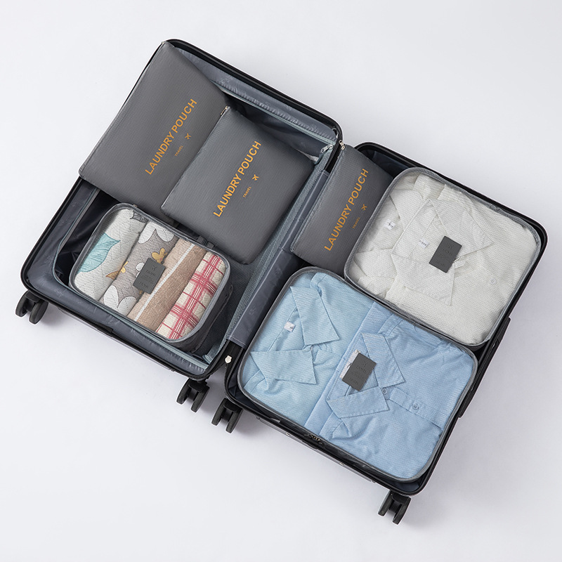 Set de 6 bolsas organizadoras de viaje impermeables, para ropa interior, maleta o accesorios, almacenamiento portátil