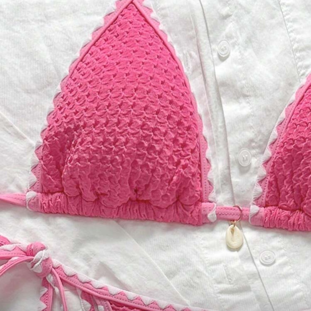 Abbigliamento donna Bikini sexy alla moda con scollo all'americana, set costume da bagno a due pezzi con copertura modesta, pronto per la spiaggia e la piscina_voghion.com