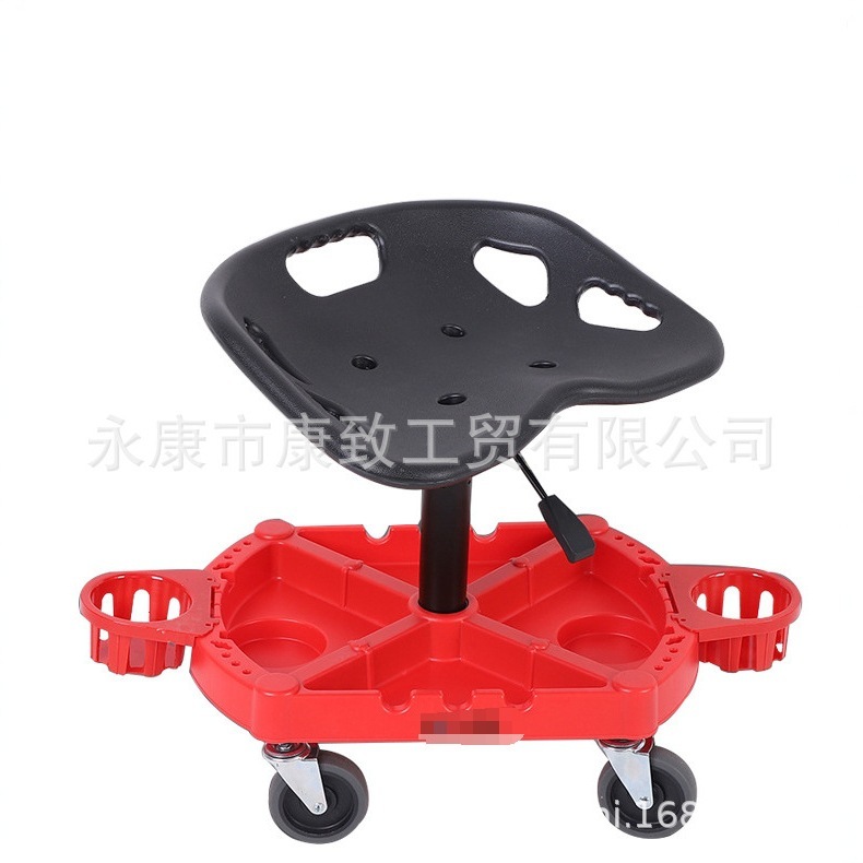 車輪付きワークショップスツールガレージワークベンチツールトレイ付きメカニカルチェア高さ調節可能360 °   ROTATION|undefined