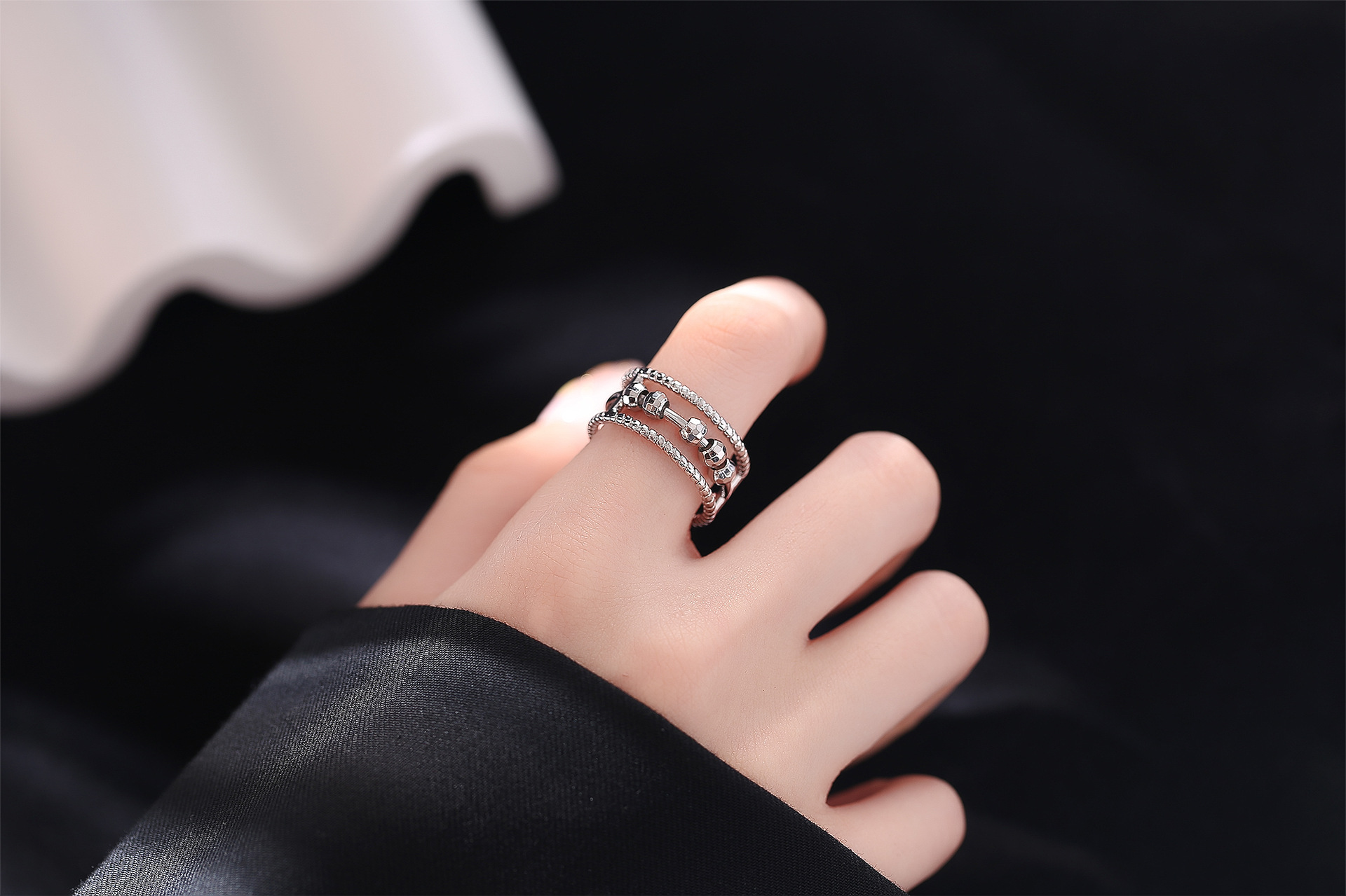 Simple Style Geometric Solid Color Copper Layered Rings