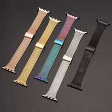 适用applewatch苹果手表苹果米兰小蛮腰瘦身款米兰尼斯表带钢带
