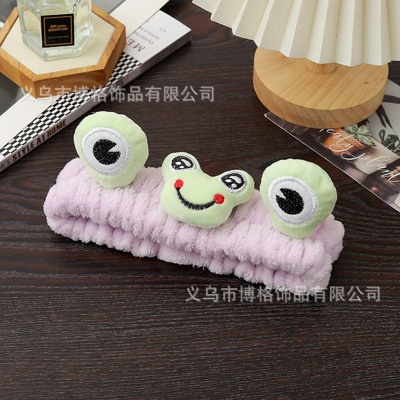 Nueva chica estudiante de moda Linda banda de pelo de felpa de dibujos animados Rana diadema banda de pelo lindo accesorios de cabeza al por mayor