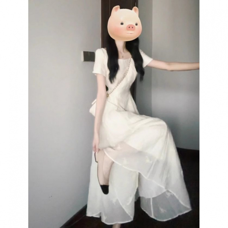 今年の人気のフレンチウエストハイエンドスリムドレス女性用2025年夏新作重工業ロングスカート|undefined