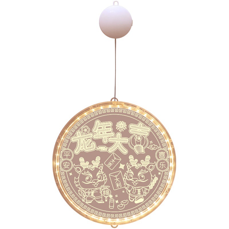 2024led Año Nuevo Lámpara decorativa Festival de Primavera luminoso fu carácter colgante Año Nuevo linterna ventana habitación diseño lámpara colgante