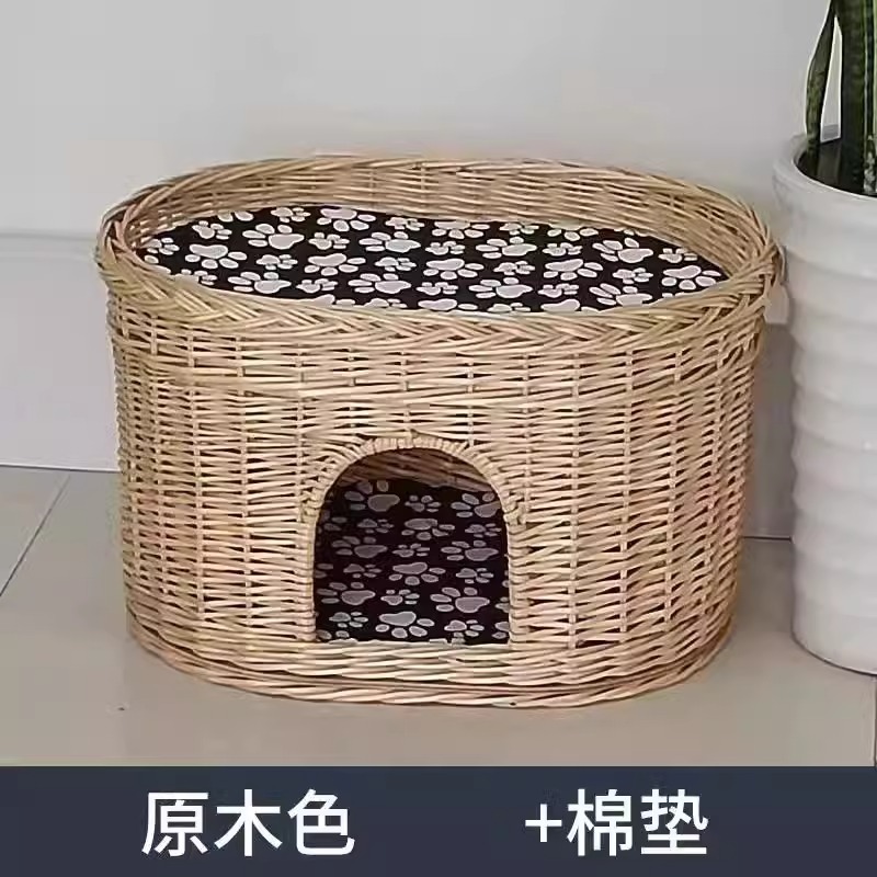 Guarida de ratán para gatos VIP Teddy perrera de mimbre para perros pequeños