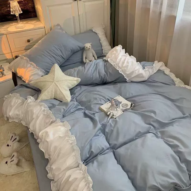 Набор постельного белья Princess Duvet Cover Bedding Set, 3–4 предмета, волнистый дизайн для учащихся начальных классов