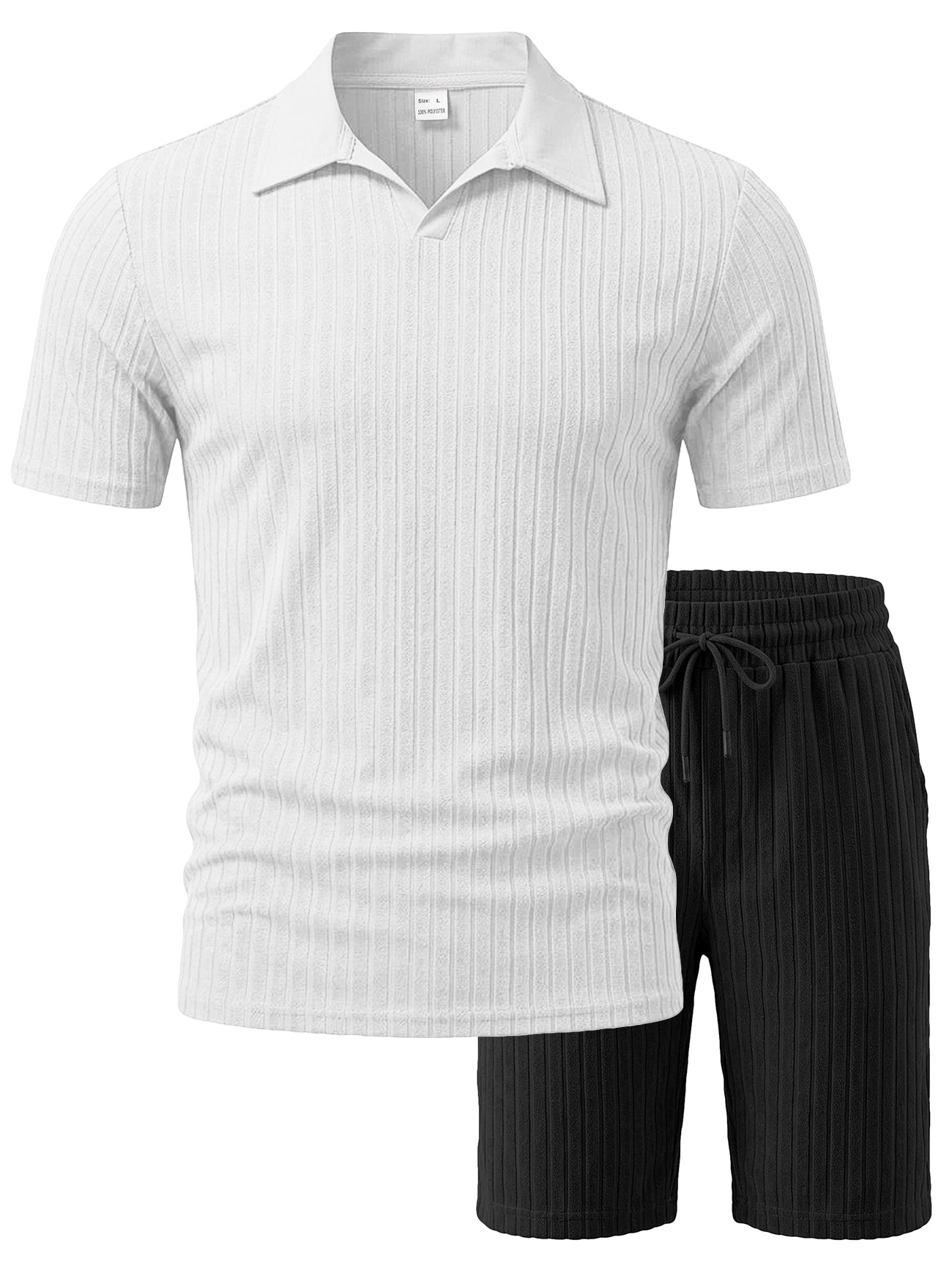 Nuevo transfronterizo de Europa y Estados Unidos para hombres verano nuevo tipo de piel transpirable tela jacquard rectas con solapa juego deportivo casual