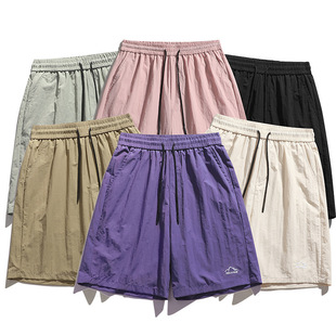 Dopamine Quick-Dry Outdoor Shorts for Men, Thin Summer Sports Casual Trendy Brand Knee-Length Loose Breathable Beach Shorts