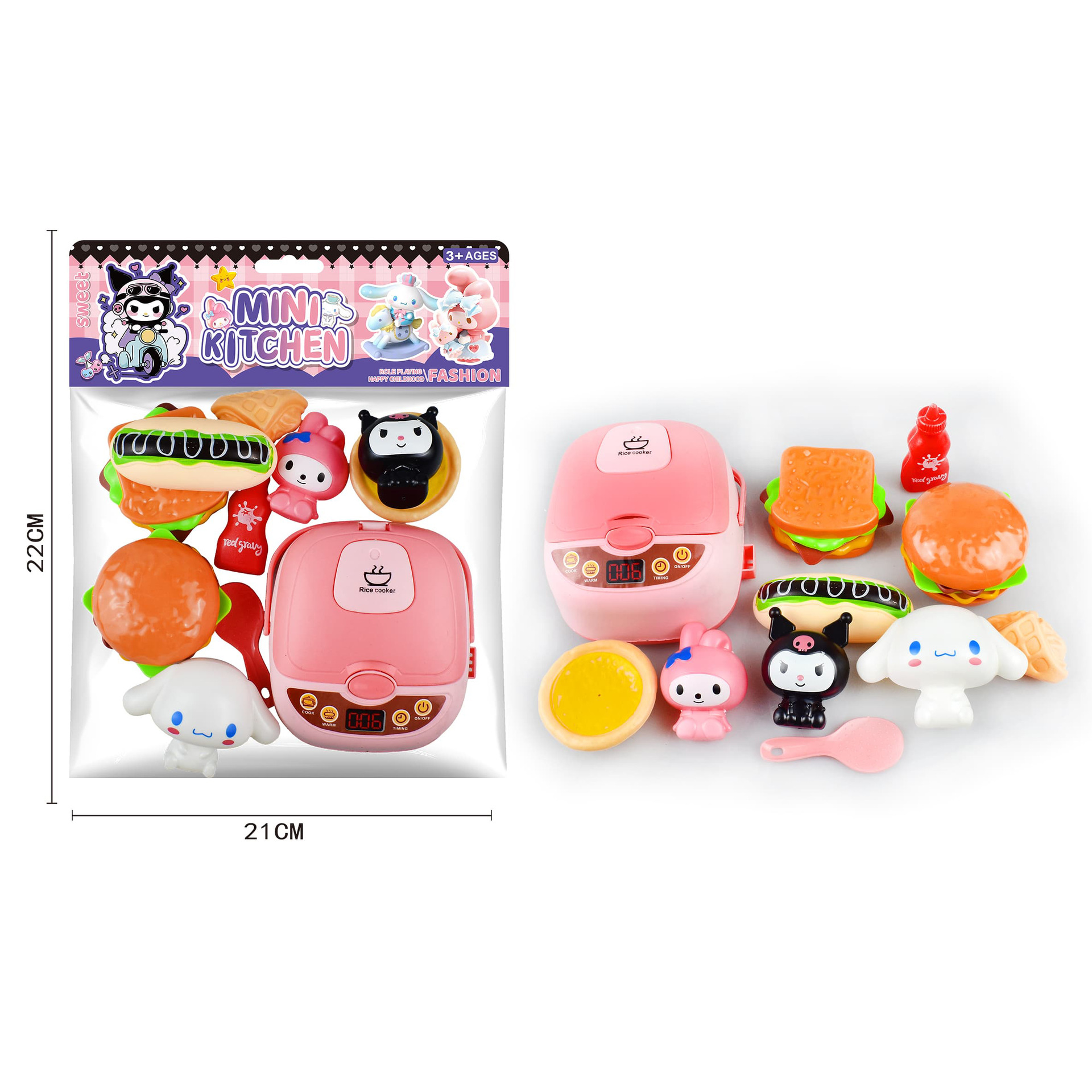 Sanrio juego a la casa juguetes Kuromi Mereti fruta utensilios de cocina lavabo juguetes para bebés premios