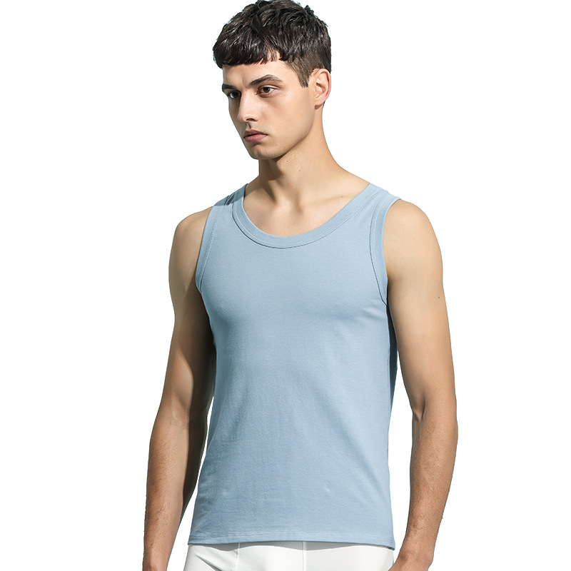 Larga de terciopelo con cuentas de algodón de primavera y verano de los hombres chaleco de algodón de los hombres de fitness sin mangas de punto exterior base de desgaste al por mayor