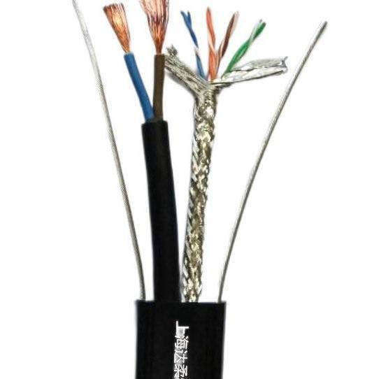 Soft double steel wire reinforced tensile elevator special combination Cable 8-core double twisted shielded network cable +2-core power cord