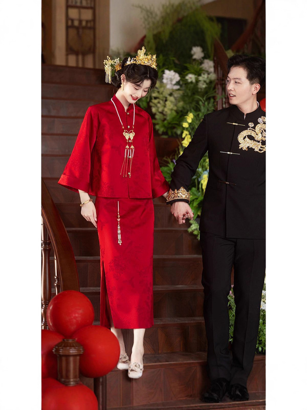 敬酒服套装2025新款小个子旗袍中式结婚订婚礼服女连衣裙影楼拍照|undefined