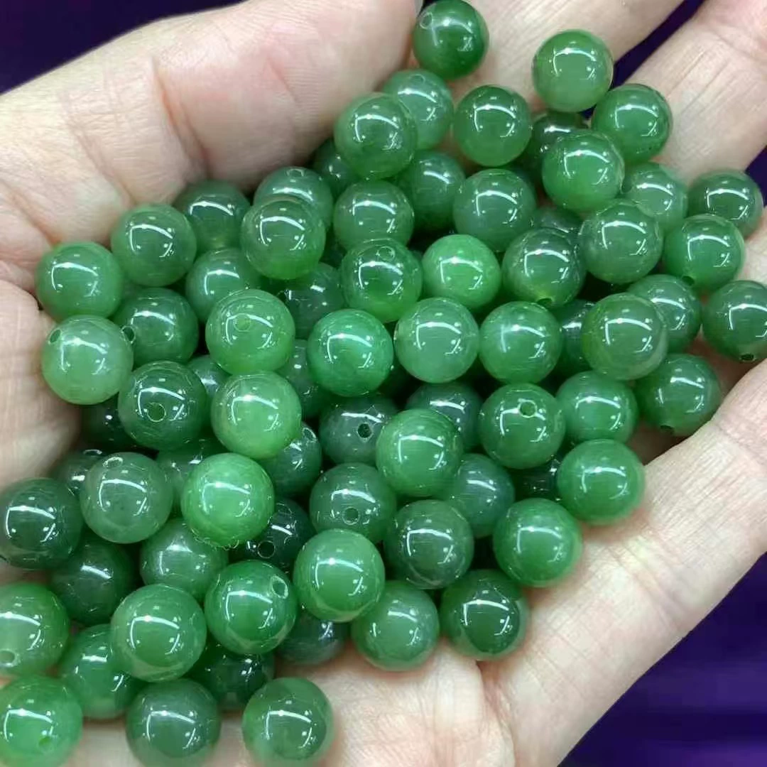 Производители оптовых натуральных Hutian Jiyu Яйцо зеленое, круглые бусы, разбросанные по бусинке DIY