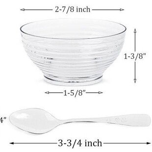 Cross-border dessert Cup mousse cup salad round bowl with plastic spoon suit 100 suit
