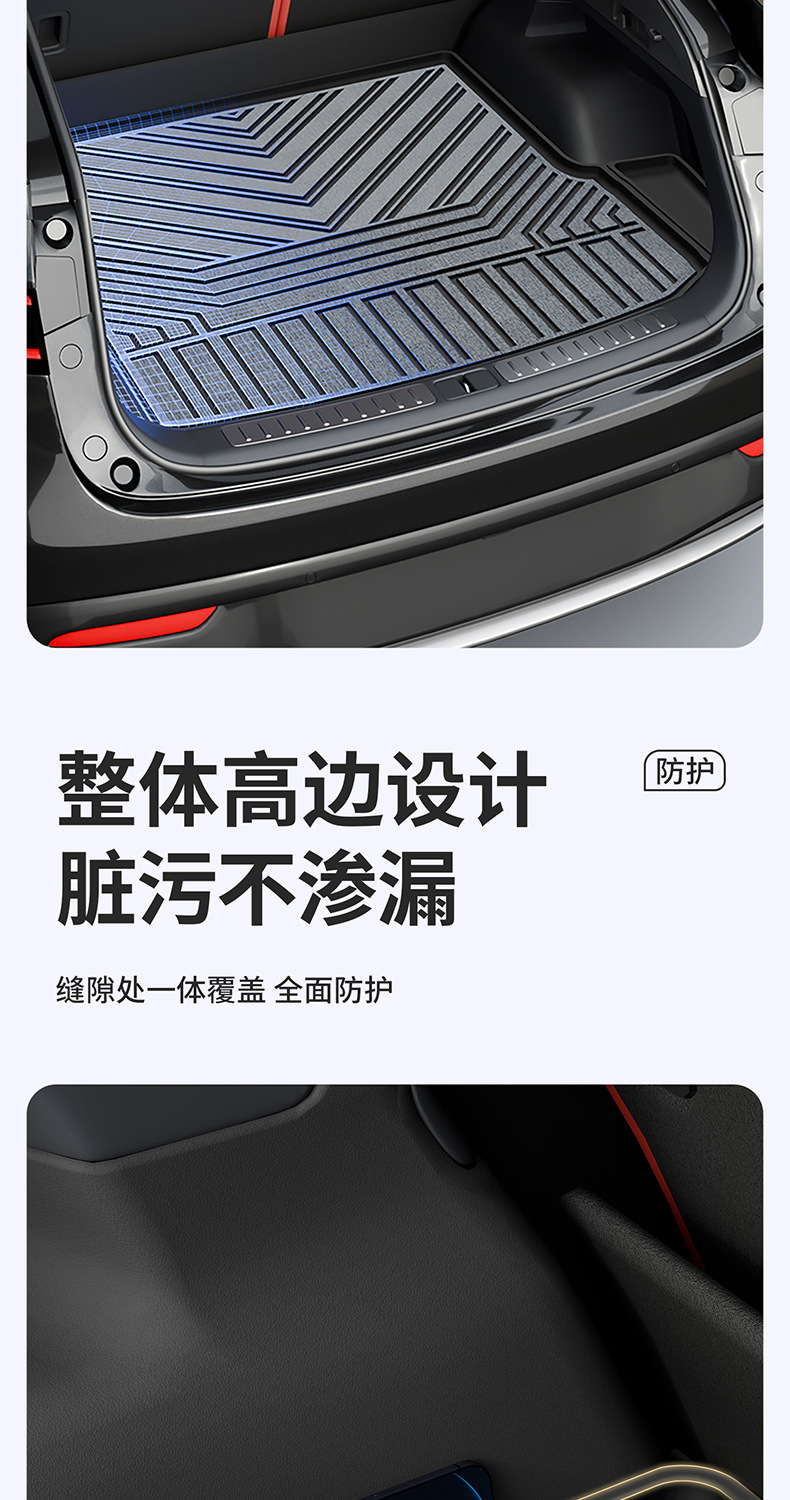 Suitable for Zhijie R7 S7, custom-made woven TPE car trunk mat, car accessories, trunk mat