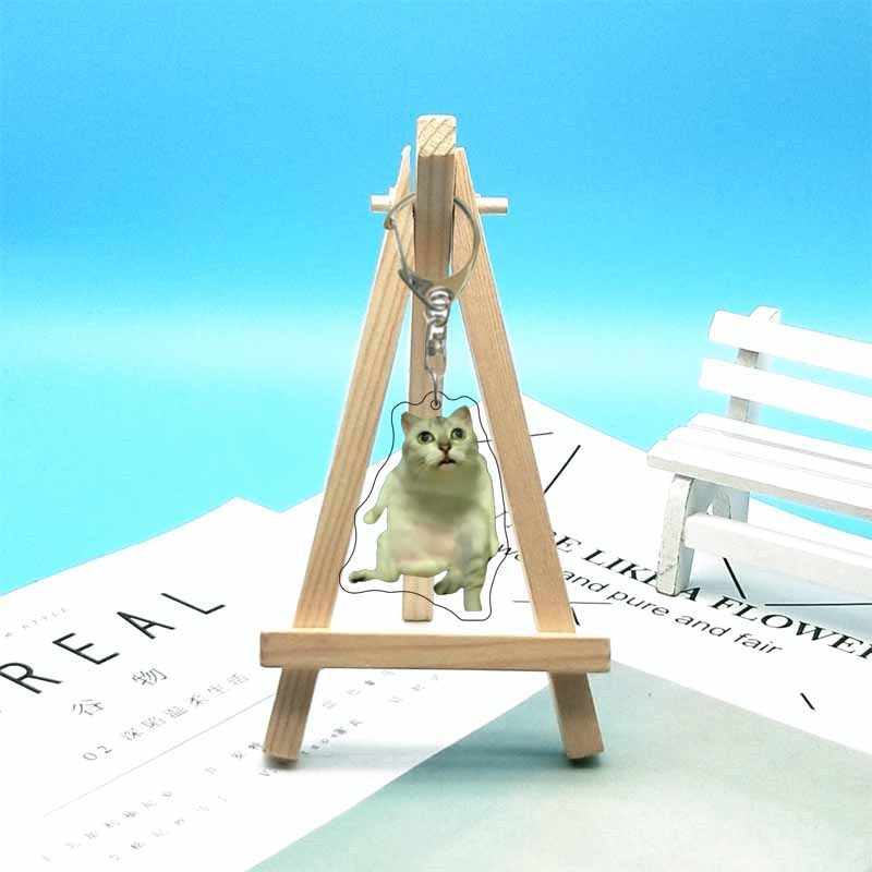 猫ミーム周辺機器面白い抽象的なかわいい面白い表現バッグ装飾アクリルキーホルダーペンダント|undefined