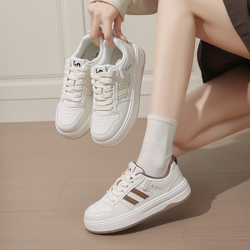 Nanqiao D202 zapatos blancos para mujeres 2025 primavera nueva variedad de zapatos de skate de nicho de moda antideslizante soleas casuales