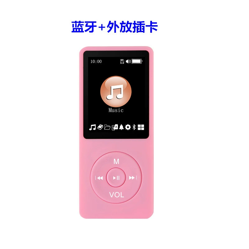 Metal portable music player, Bluetooth MP3/MP4, compact for elementary students, English menu