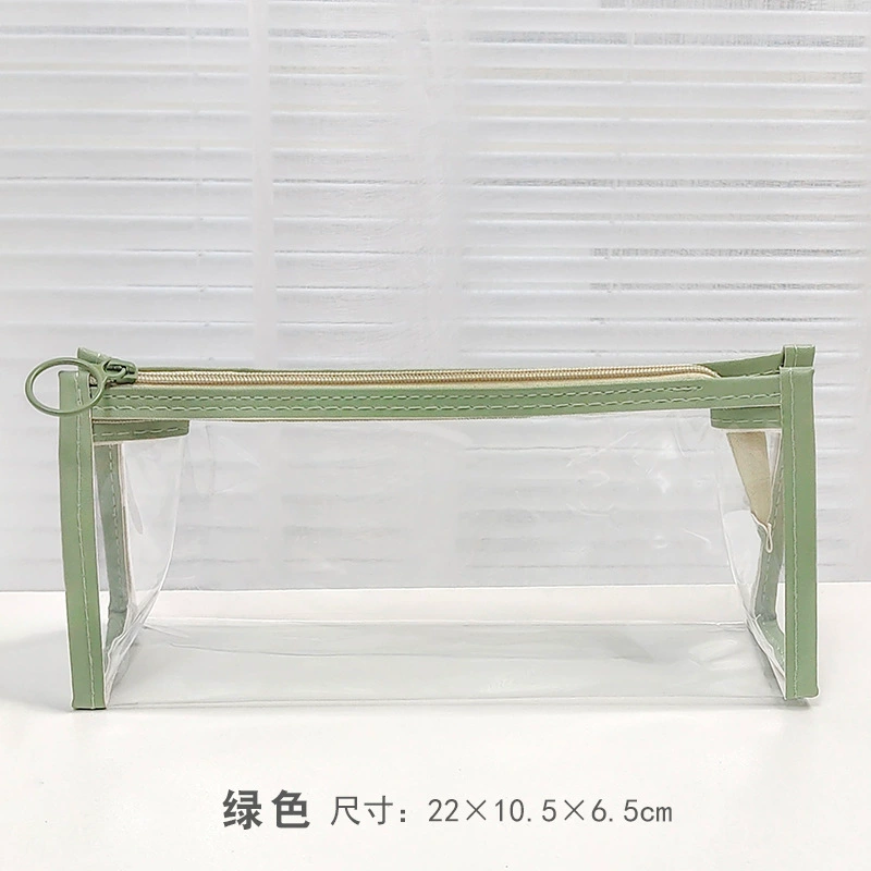 Transparent brand pencil case, children's cosmetic bag, table stationery, capacious storage bag, internet celebrity
