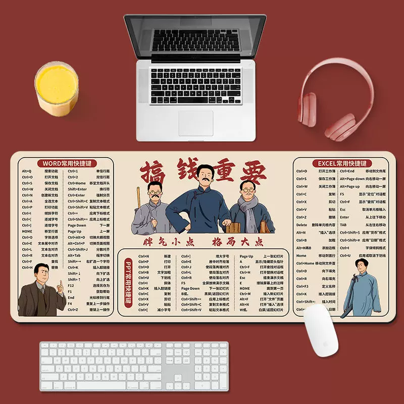 觉醒年代鼠标垫家用办公室桌面耐脏垫快捷键笔记本电脑键盘腕托垫