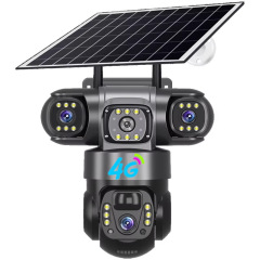 ソーラー三眼監視カメラ V380 トゥルー 3 画像 3 レンズ屋外電気なしネットワークなし 4G 監視ボールマシン