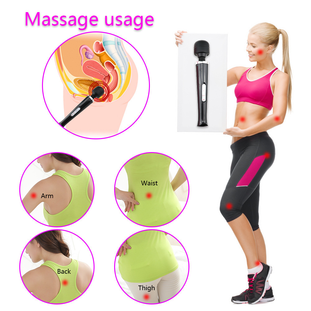 Rechargeable AV Vibrator Massage Stick, ABS Body, Under 50 dB, White — detail image 5