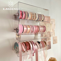 芯苼 升級免打孔透明絲帶收納架花藝師花店工具手工diy材料置物架